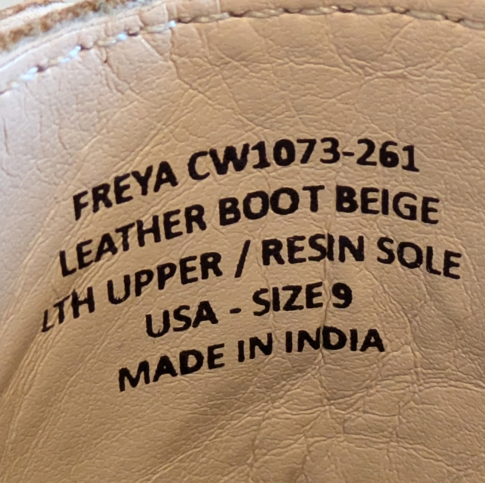 Crèvo Freya Beige Leather Boots Size 9 - Picture 7 of 9